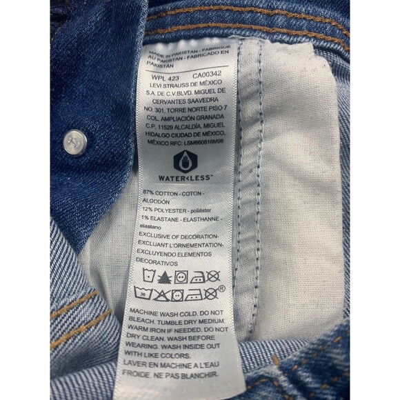 Levi Strauss Signature Gold Girl's Size M Shortall Blue Jean Denim - Picture 3 of 10